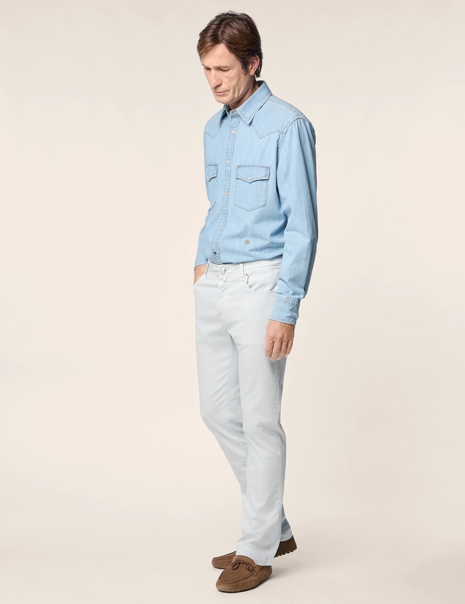 Jacob Cohen - CAMICIA WESTERN SHIRT LIGHT BLUE - Blå
