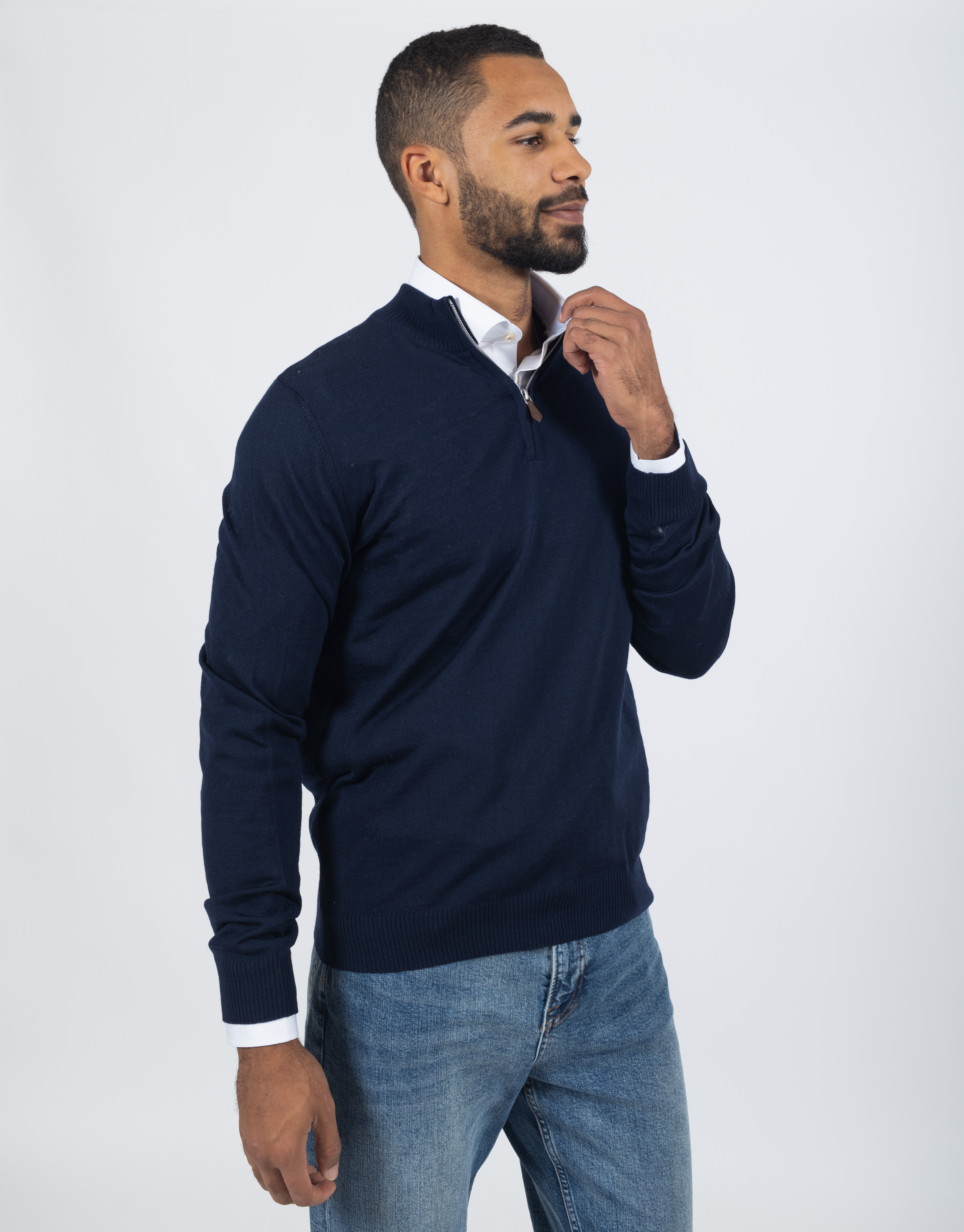 Merino wool half on sale zip