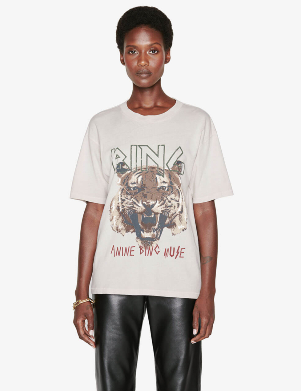 ANINE BING Tiger Tee Beige H yer