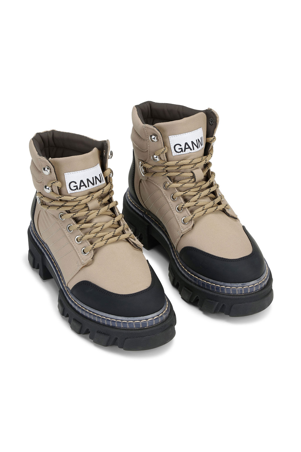 GANNI - Cleated Lace Up Hiking Boot Tiger´s Eye | Høyer